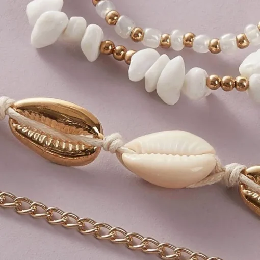 Fussketten Golden Seashell