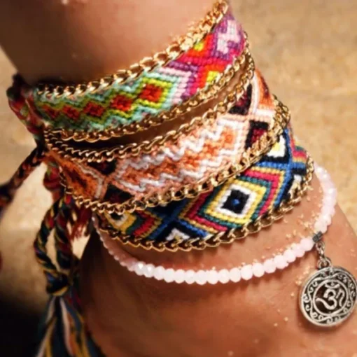 Geknöpfte Fusskette Boho Island