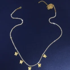 Glitzer Bauchkette Schmuck Mariposa