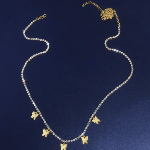 Glitzer Bauchkette Schmuck Mariposa