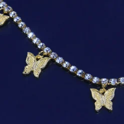 Glitzer Bauchkette Schmuck Mariposa