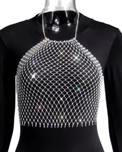 Glitzer Netz Top Gigi
