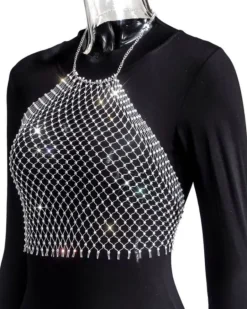 Glitzer Netz Top Gigi