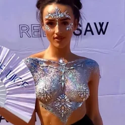 Glitzersteine Brust-Nippel