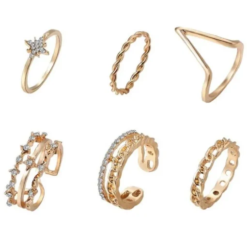 Gold Ring Set Flecha Dorada