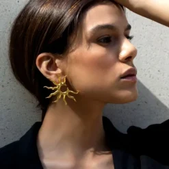 Goldene Ohrringe Sunshine