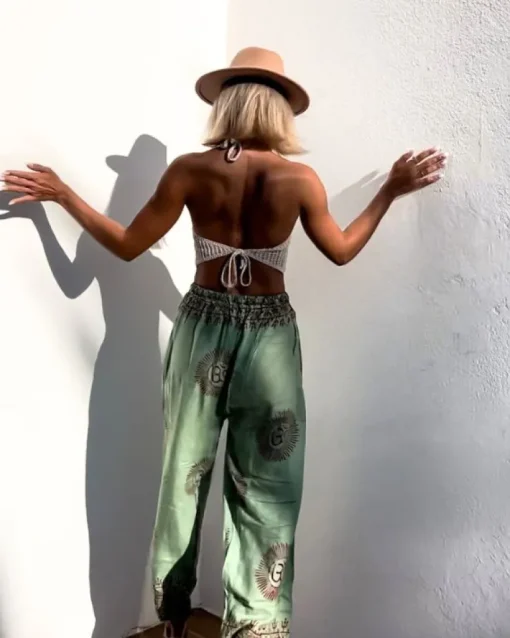 Grüne Goa Om Hose Sacred