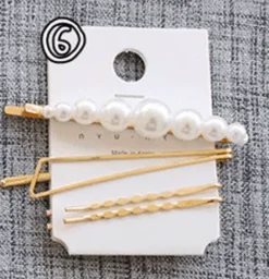 Haarklammern Gold Pearls
