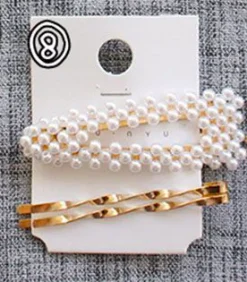Haarklammern Gold Pearls