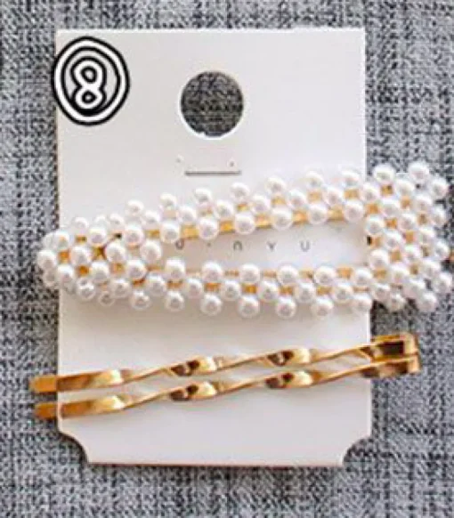 Haarklammern Gold Pearls