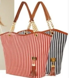Handtasche gestreift