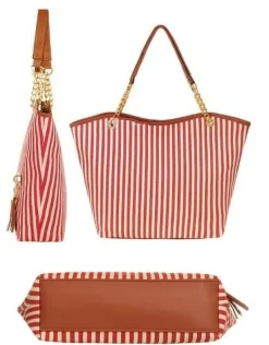 Handtasche gestreift