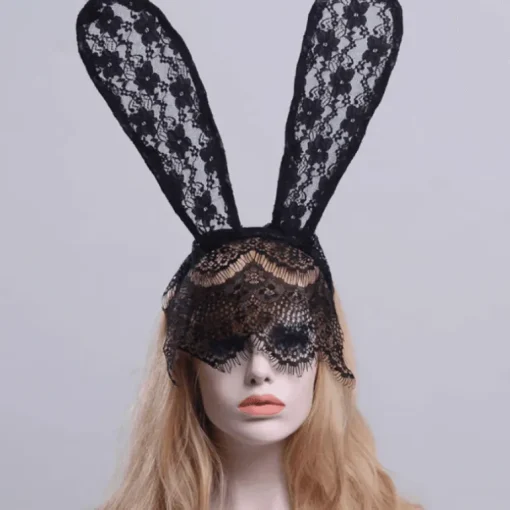Hasenohren Maske Lace Flowers