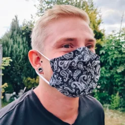 Herren Gesichtsmaske Bandana Schwarz