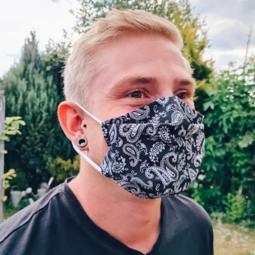 Herren Gesichtsmaske Bandana Schwarz