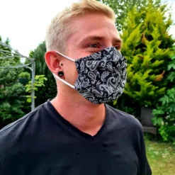 Herren Gesichtsmaske Bandana Schwarz