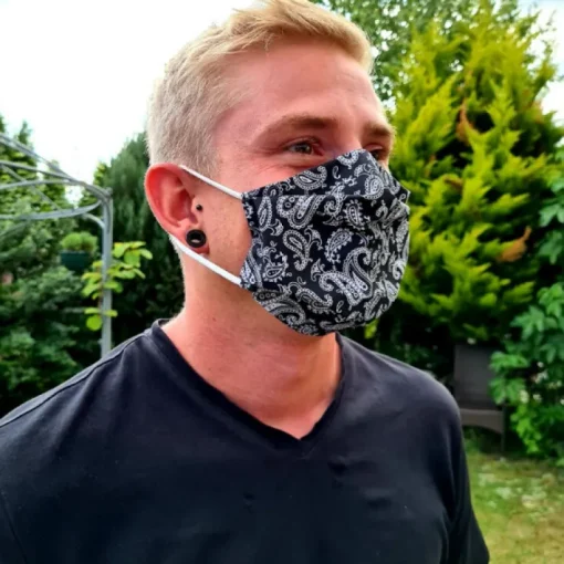 Herren Gesichtsmaske Bandana Schwarz