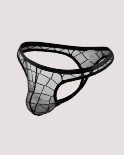 Herren Mesh Tanga Nero