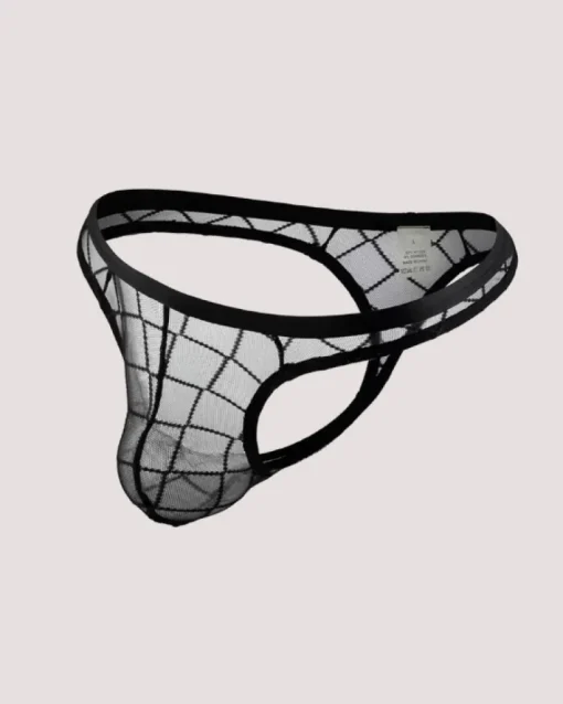 Herren Mesh Tanga Nero