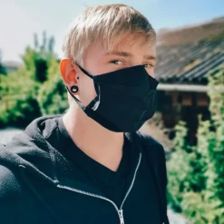Herren Stoffmaske schwarz Leonardo