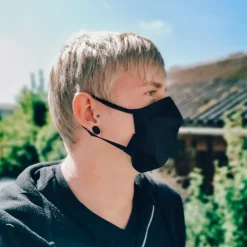 Herren Stoffmaske schwarz Leonardo