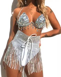 High-Waisted Glitzer Rock Shiny