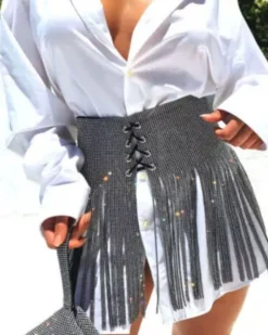 High-Waisted Glitzer Rock Shiny