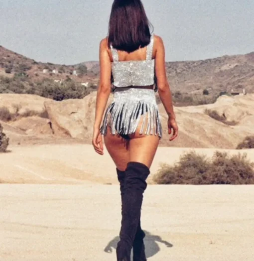 High-Waisted Glitzer Rock Shiny