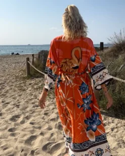 Kimono Happy Flamingo Flowers