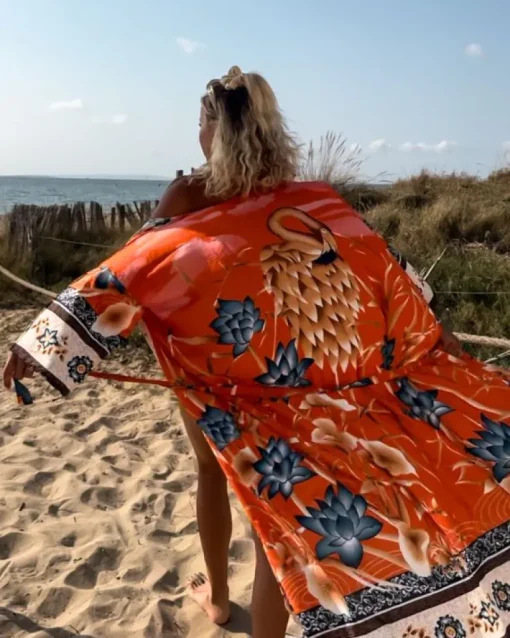 Kimono Happy Flamingo Flowers