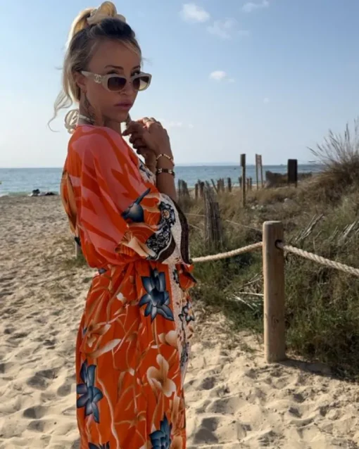 Kimono Happy Flamingo Flowers