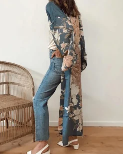 Kimono Pavo Flowers