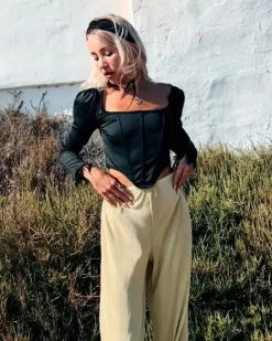 Korsett langarm Shirt Aisha
