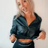 Kunstleder Bluse Charlotte
