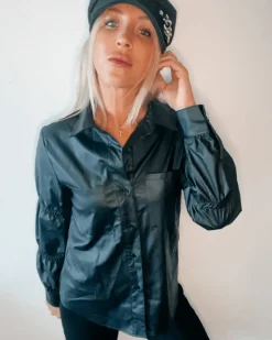 Kunstleder Bluse Charlotte