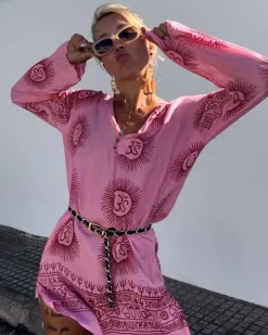 Kurta Shirt Pink Om