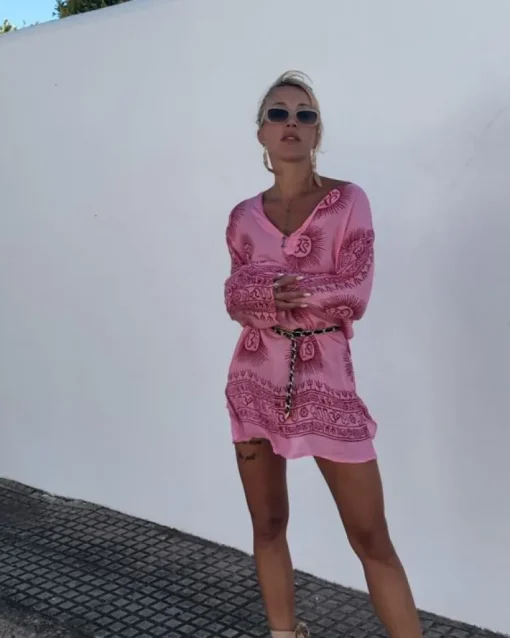 Kurta Shirt Pink Om