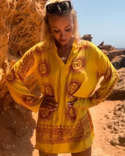 Kurta Shirt Yellow Om