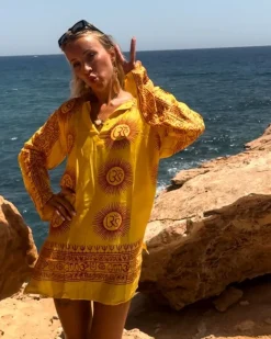 Kurta Shirt Yellow Om