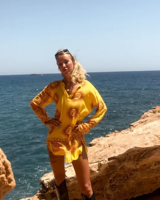 Kurta Shirt Yellow Om