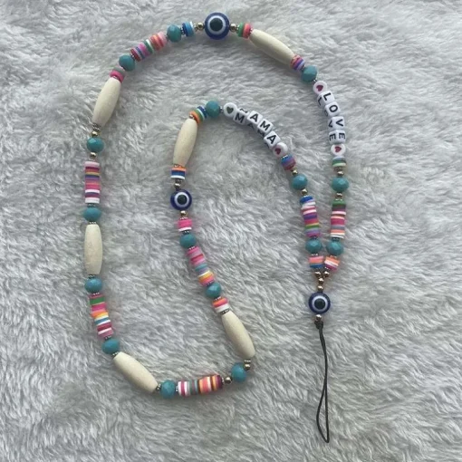 Lange Perlen Handykette Love Mama