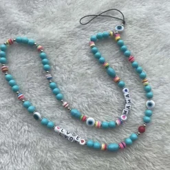 Lange Perlen Handykette Love Mama