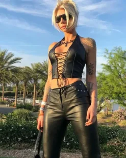 Leder Look Top Janika