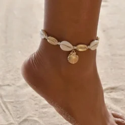 Muschel Fusskette Golden Shell