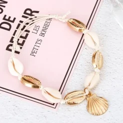 Muschel Fusskette Golden Shell