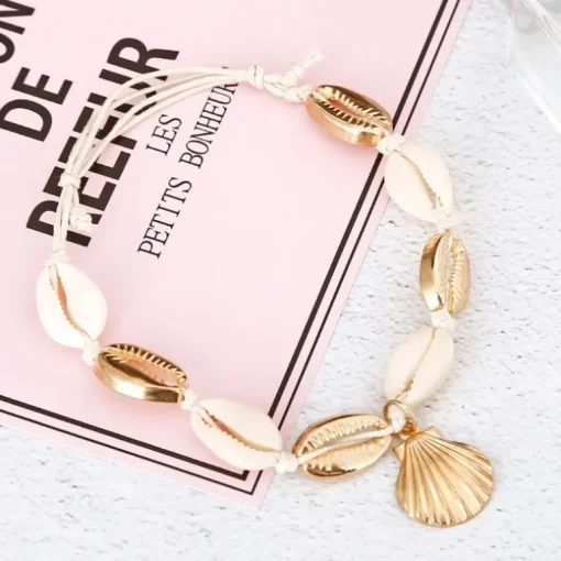 Muschel Fusskette Golden Shell