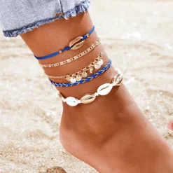 Muschel Fussketten Blue Beach