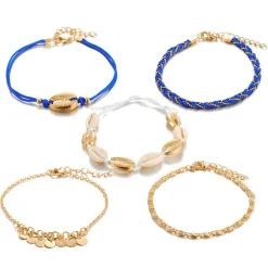 Muschel Fussketten Blue Beach