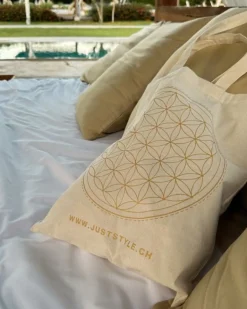 Organic Tote Bag | Stofftasche | Flower of Life Gold