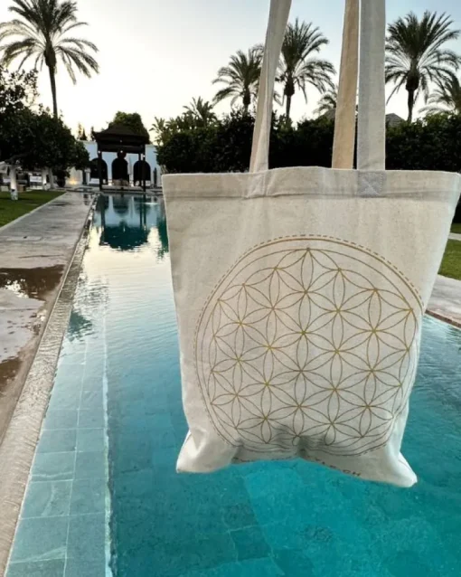 Organic Tote Bag | Stofftasche | Flower of Life Gold